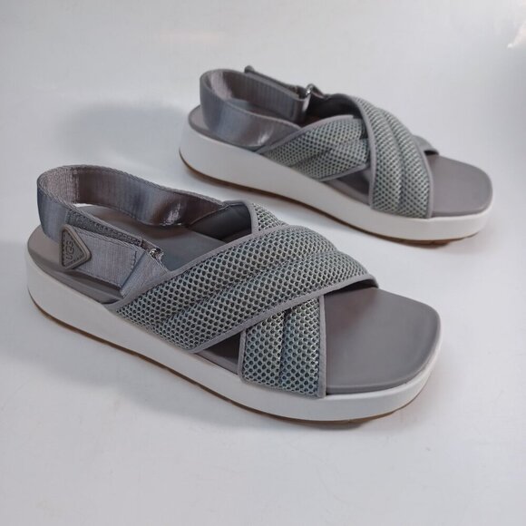 Ugg Nella Slingback Sandals Gray Mesh Strappy Criss Cross Wedge Womens 8 - Picture 7 of 16